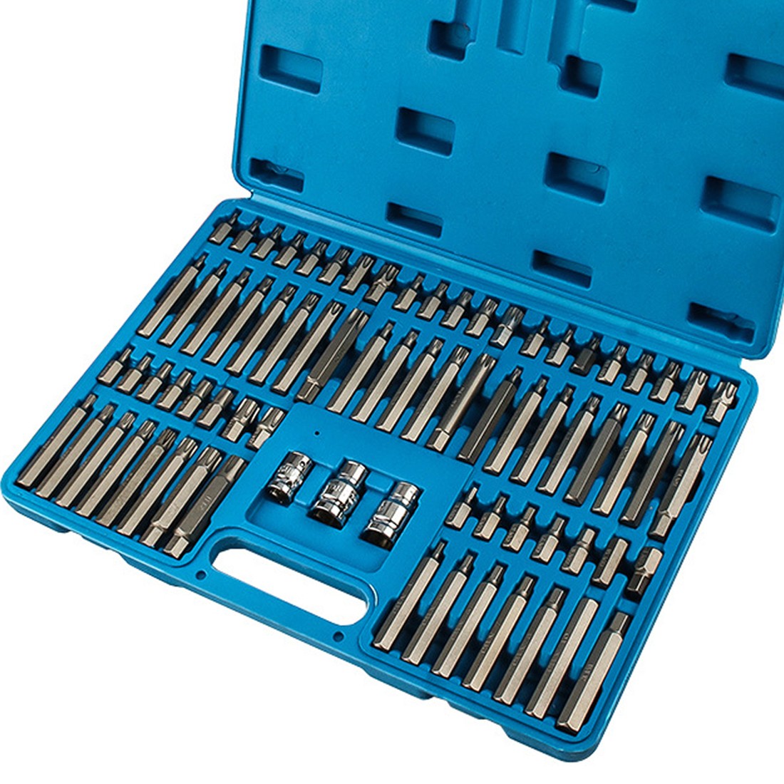 Main product image of 75Pcs Hex Torx Star Spline Ribe Socket BIT Set 1  2 & 3  8 Dr Short & Long UK