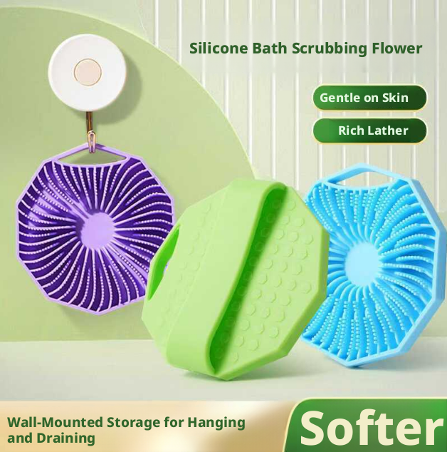 Silicone bath flower-green-tpr-1 piece
