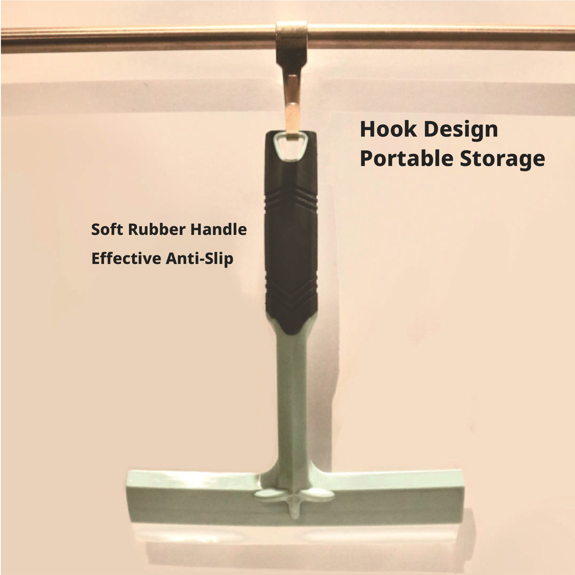 Silicone window scraper-green-PP+TPR+ silicone-1 piece