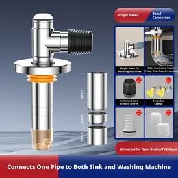 Floor drain and drainage connector-bright silver-304 stainless steel +ABS+ silicone-1 piece