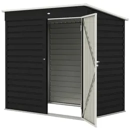 6' x 4' Metal Storage Shed with Lockable Door, Dark Gray