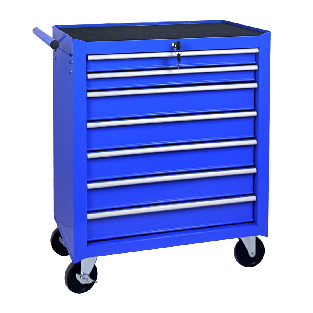 Rolling Tool Chest With 7-Drawer Tool Box With Wheels Multifunctional Tool Cart Mechanic Tool Storage Cabinet For Garage, Warehouse, Workshop, Repair Shop -BLUE