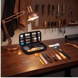 Leather Sewing Kit—Complete Set With 25 Needles, Tools, And A Pouch For Repairs And Crafts—Accessories For Hand Tools