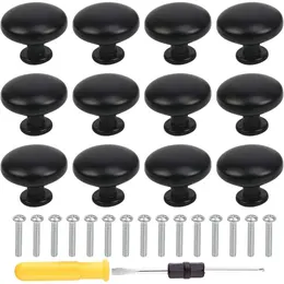 25-Piece Set Of Matte Black Round Cabinet Handles, Furniture Handles, Kitchen Knobs, And Drawer Handles,Black Cabinet Knobs For Cabinets, Drawers, And Kitchen Furniture