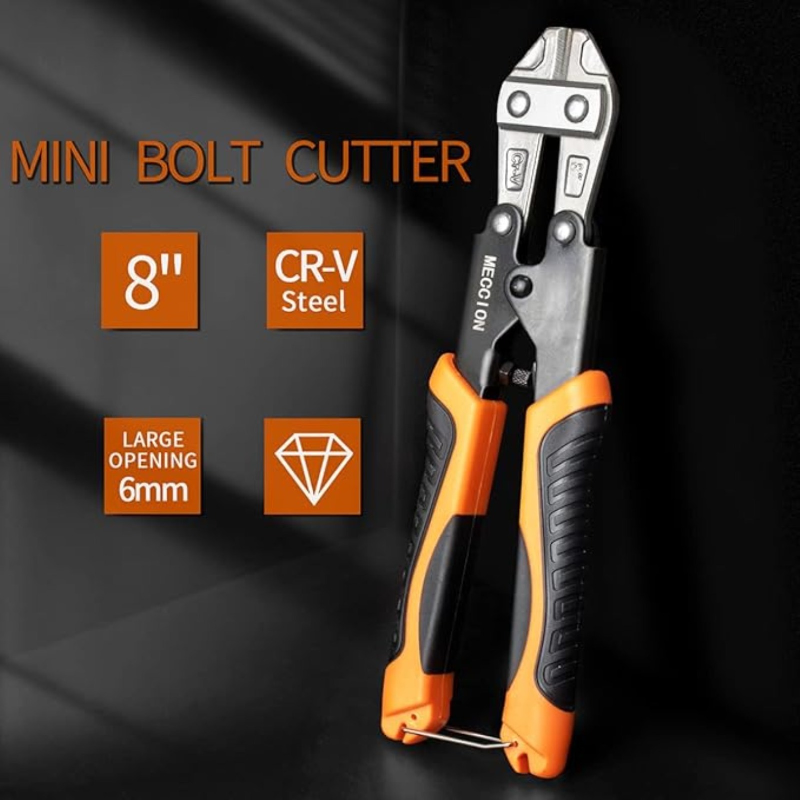 Screw Cutter 8" CR-V Mini Screw And Wire Cutter, Cable, Chain, Spring Cutter With Comfortable Soft Rubber Grip