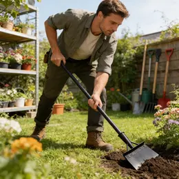 23 Cm Garden Shovel In Black With Sturdy Stainless Steel, Practical Hand Shovel For Gardens & Flower Beds, Durable Gardening Tool For Soil & Mulch - Shovels