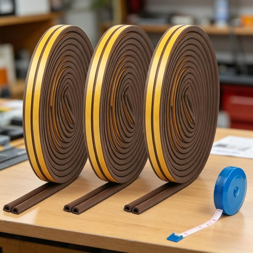 3 Rolls Of Sealing Tape, 4 Meters Each, With A Blue Measuring Tape Roll For Household Use—Accessories Set