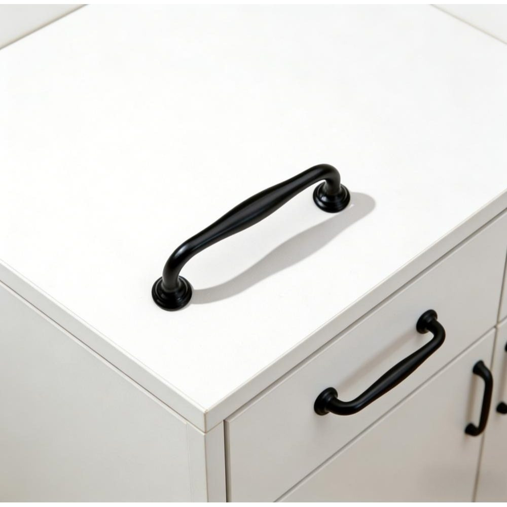 Set Of 12 Black Kitchen Handles In A Modern Design, Stylish Furniture Handles For Cabinets & Drawers, Sturdy Stainless Steel Door Handles With A Matte Black Finish—Hand Tools