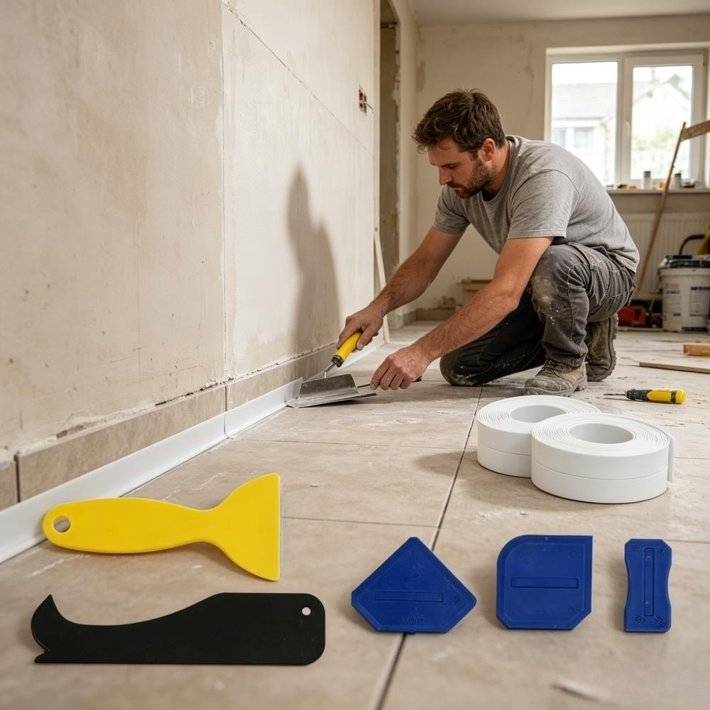 3-piece Grout Tool Set With Grout Strips And Scraper For Home Renovations