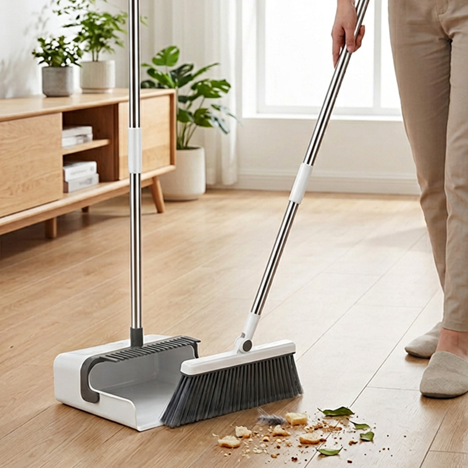 2-piece Household Broom And Dustpan Set For Indoor Use—compact Sweeping Set—hand Tools