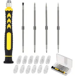 18-Piece Mini Eyeglass Screwdriver Set—Small Precision Screwdrivers, Fine Watch Screwdrivers, Phillips Screwdrivers, Slotted Screwdrivers—Tool Set For Eyeglasses, Cell Phones, Cameras, Watches