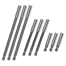 9-Piece Magnetic Drill Screwdriver Extension Hex Shank Screwdriver Bit Holder Socket For Screws, Nuts, Drills, And Handheld Drivers 150/100/50mm