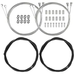 Bicycle Brake Cable Set: Bowden Cable, Shift Cable, 4 Brake Cables, 20 End Sleeves, End Caps, 8 S-Hooks, Internal Brake Cable For MTBs And Road Bikes