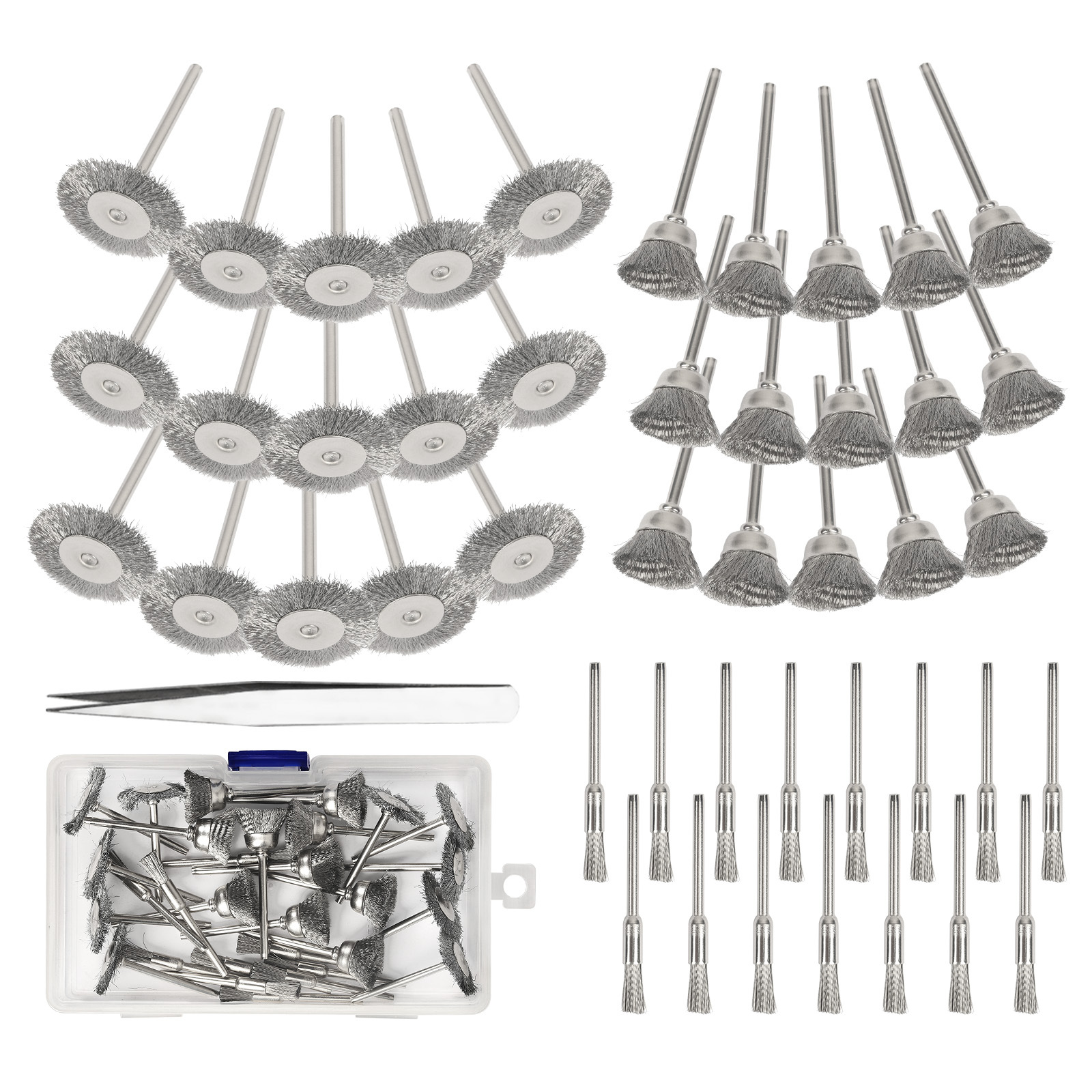 Polishing Disc And Brush Set With Wire Brush And Tweezers, Practical Cleaning And Precision Tools For Fine Work—Hand Tools