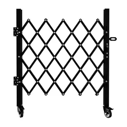 Expandable Foldable Security Gate, Lockable, with Swivel Casters, 51.57in H x 74in W