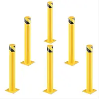 Yellow Powder Coated Steel Safety Bollard Post