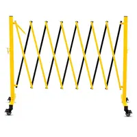 Metal Expandable Barricade, 11 ft, Retractable, with Casters