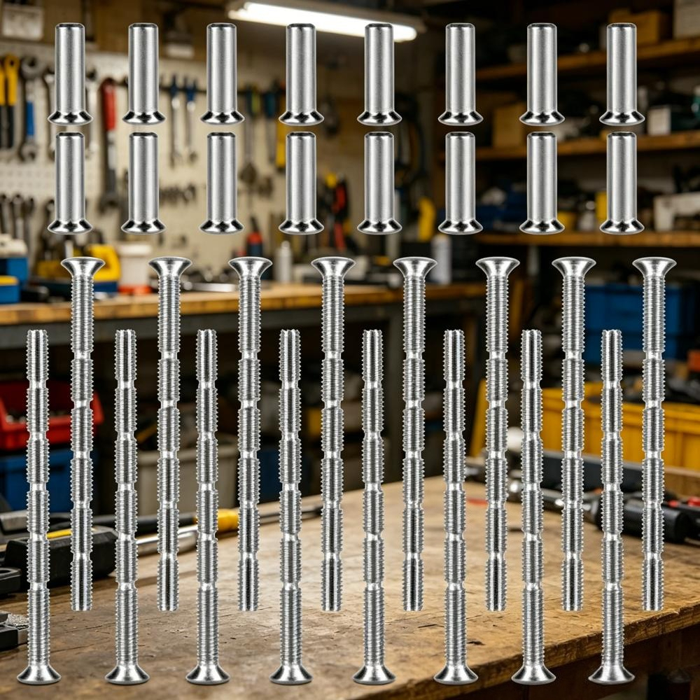 Main product image of 28 Sets M4 Door Handle Screws and Nuts for Locksmith Work and Assembly