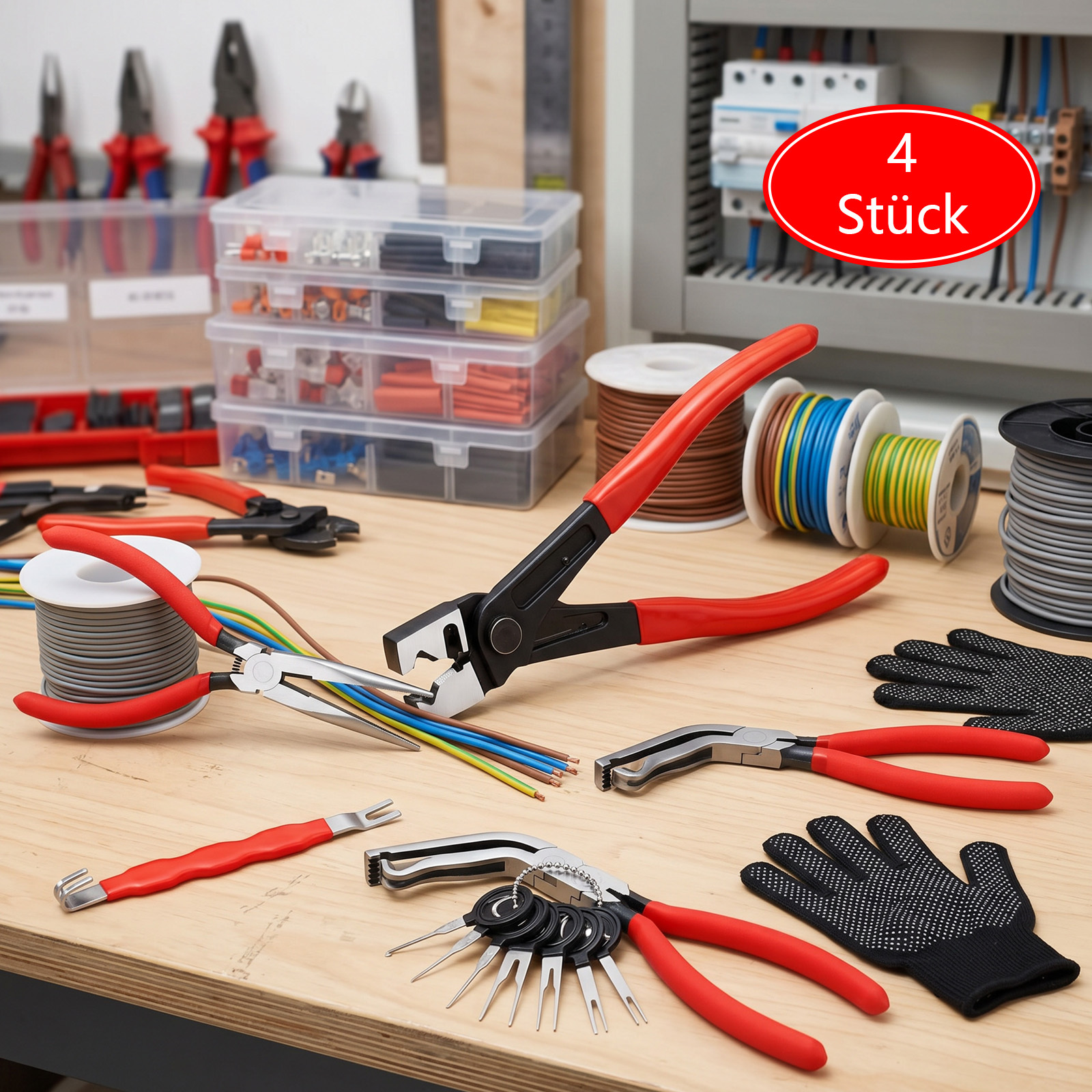 Main product image of 14-Piece Pliers Set: Straight, Curved, Connecting, Cutting Pliers, Pouch