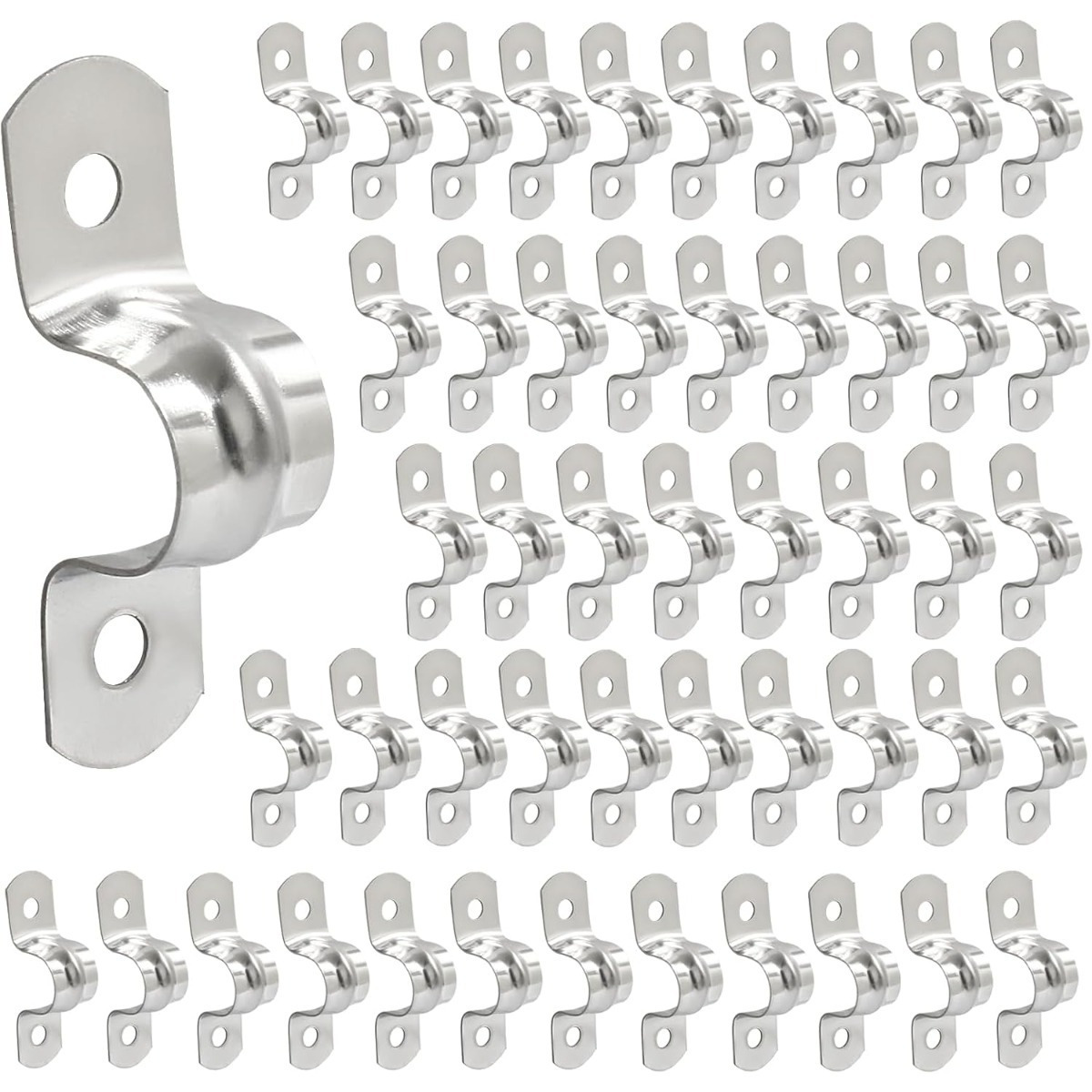 U-shaped Pipe Clamps, 75 Pcs - Pipe Clamp Set For Installations And Assembly Work In The Home And Workshop