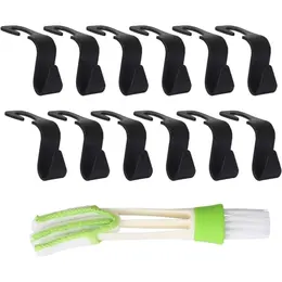 13TLG Car Bag Holder,12 Car Seat Organizers With 1 Automotive Air Conditioner Brush, Car Seat Back Hooks For Bags, Wallets, Fabric, Groceries