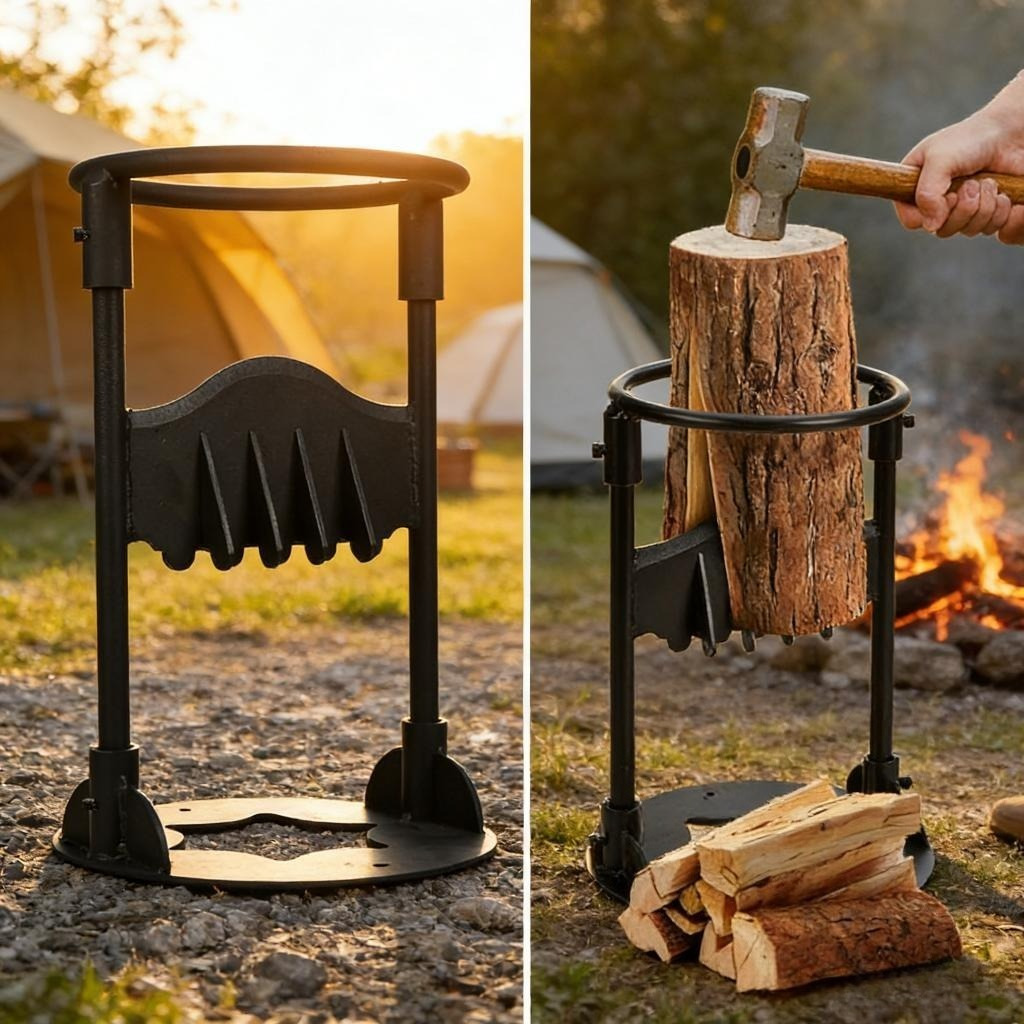 Wood-Splitting Tool, Manual Wood Splitter For Firewood, Handy Wedge Tool For Winter Preparation In The Garden And Household—Party Accessory Set