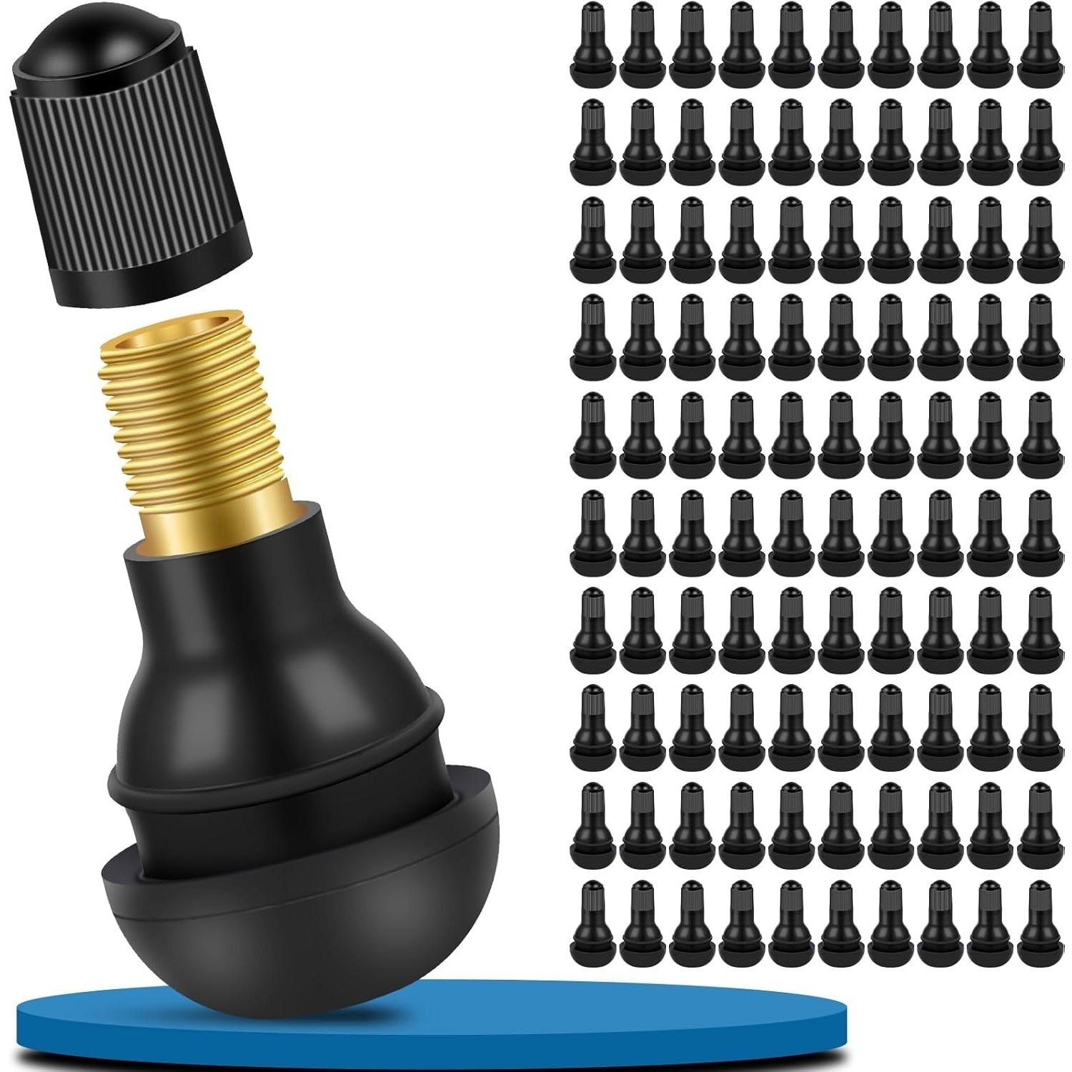 Main product image of 100 TR412 Snap-In Rubber Valves for Cars and Motorcycles