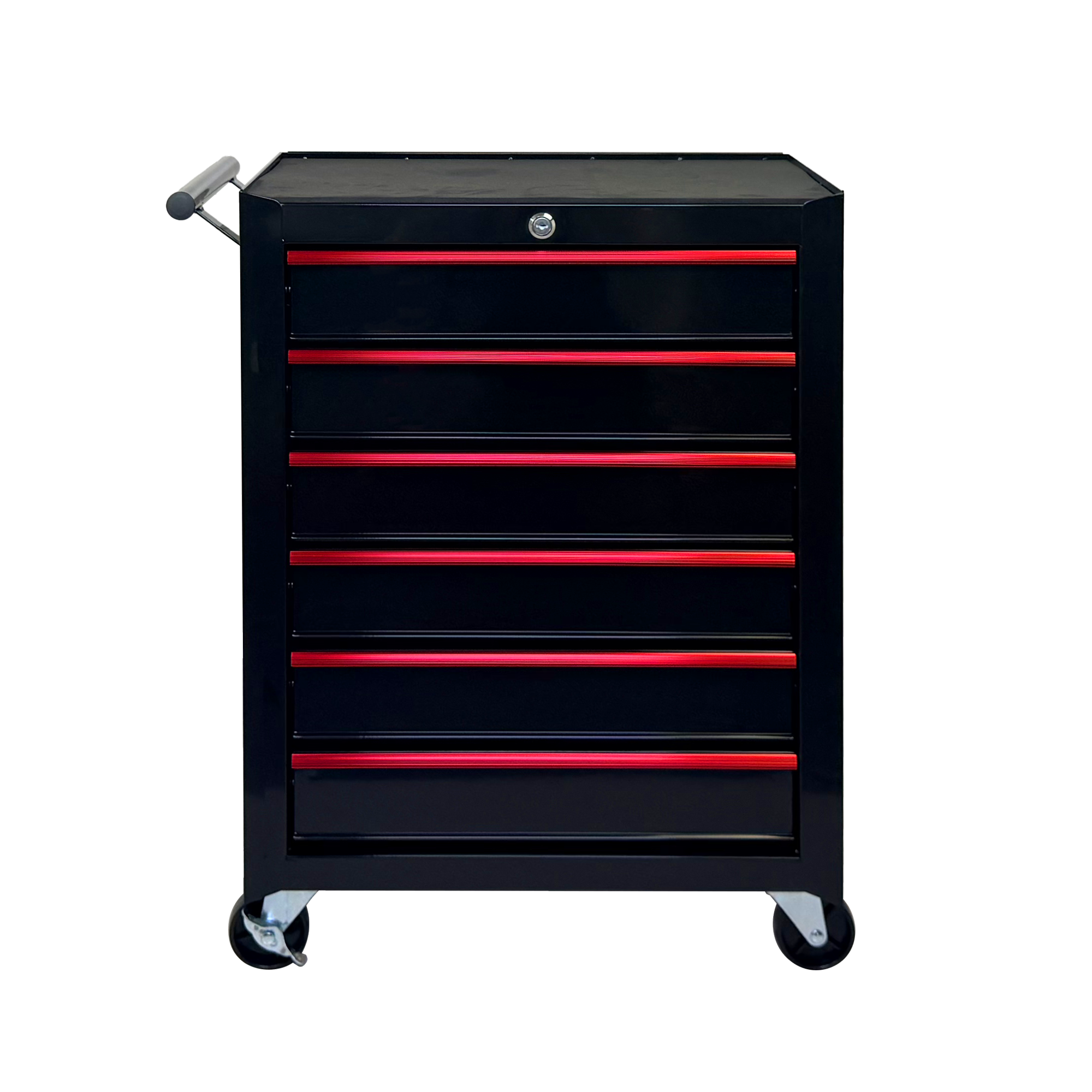 Rolling Metal Tool Chest with 6 Drawers, 20" 6-Drawer Tool Chest Cabinet with Ball Bearing Drawer Slides, Steel Tool Storage Box Organizer  -BLACK