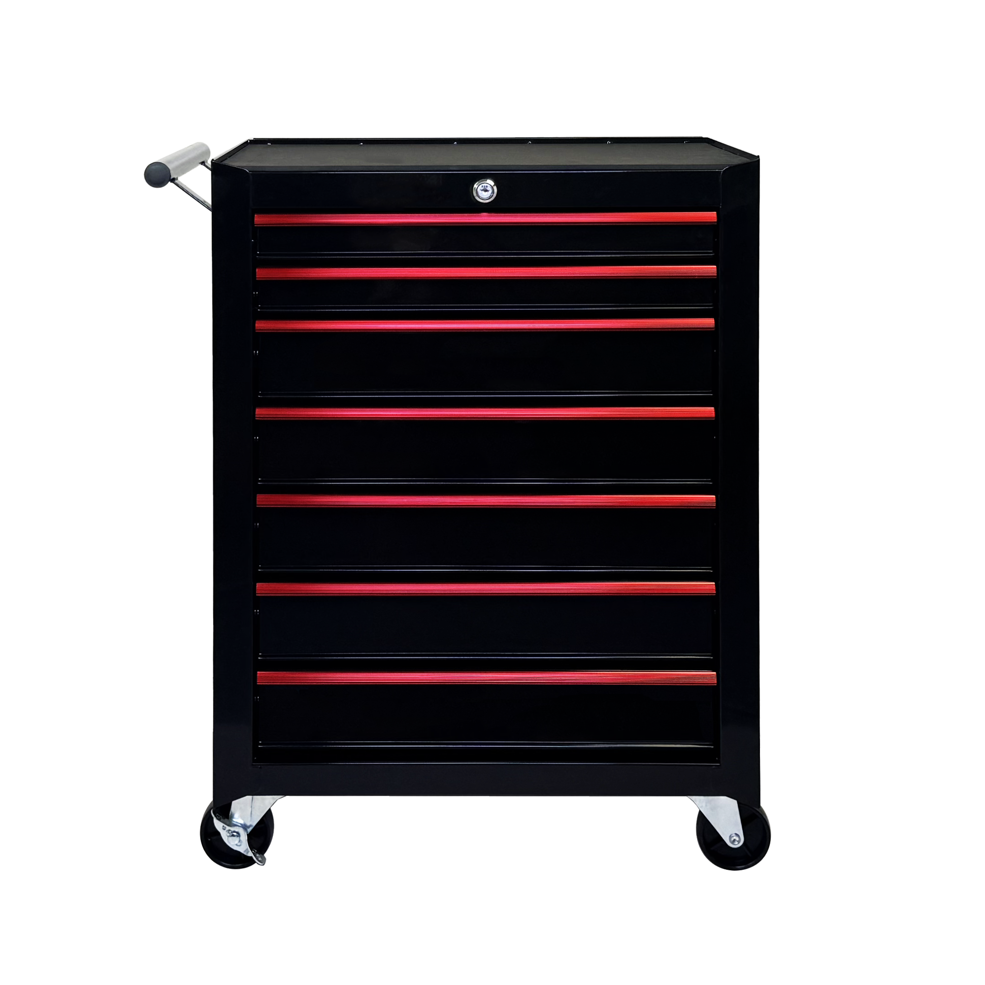 Rolling Metal Tool Chest with 7 Drawers, 20" 7-Drawer Tool Chest Cabinet with Ball Bearing Drawer Slides, Steel Tool Storage Box Organizer  -BLACK
