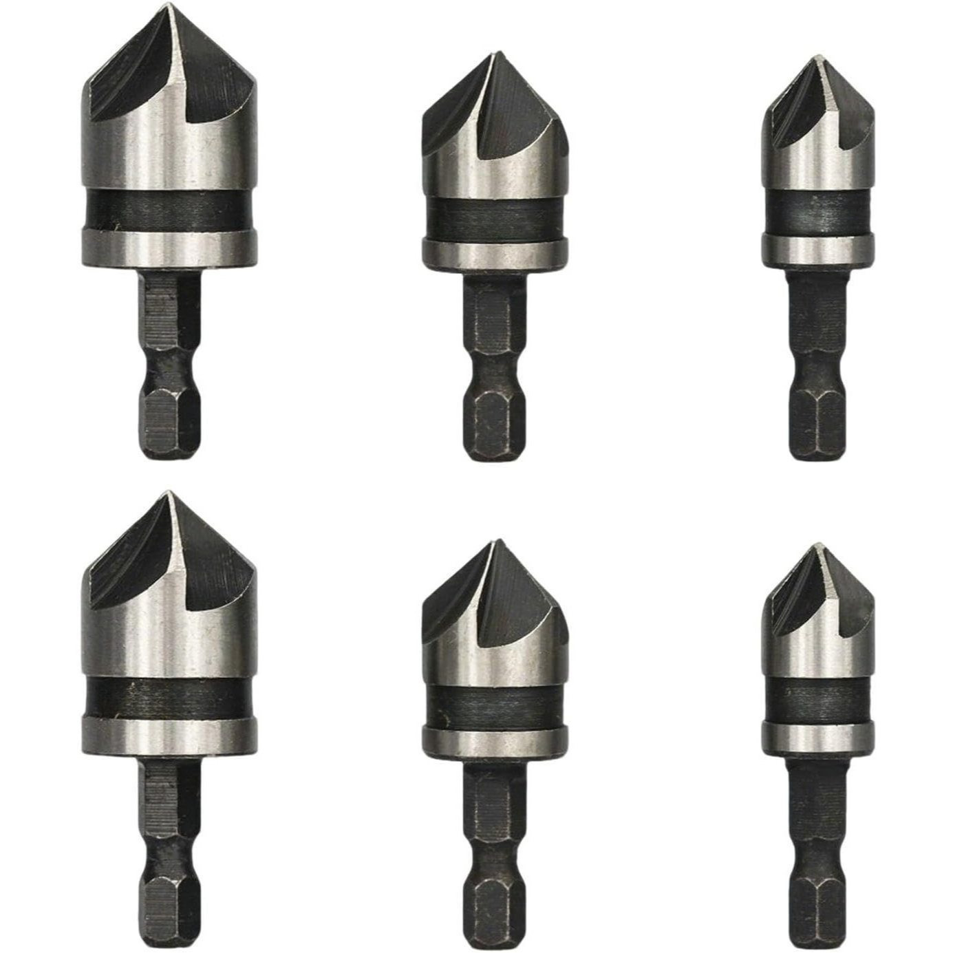 Main product image of Countersink Bit Set For Metal, 2 X 3-piece Hex-shank Countersink And Deburrer Set, Precision Tool Accessories For Clean Countersinks When Drilling Holes In Metal – Industrial Hardware