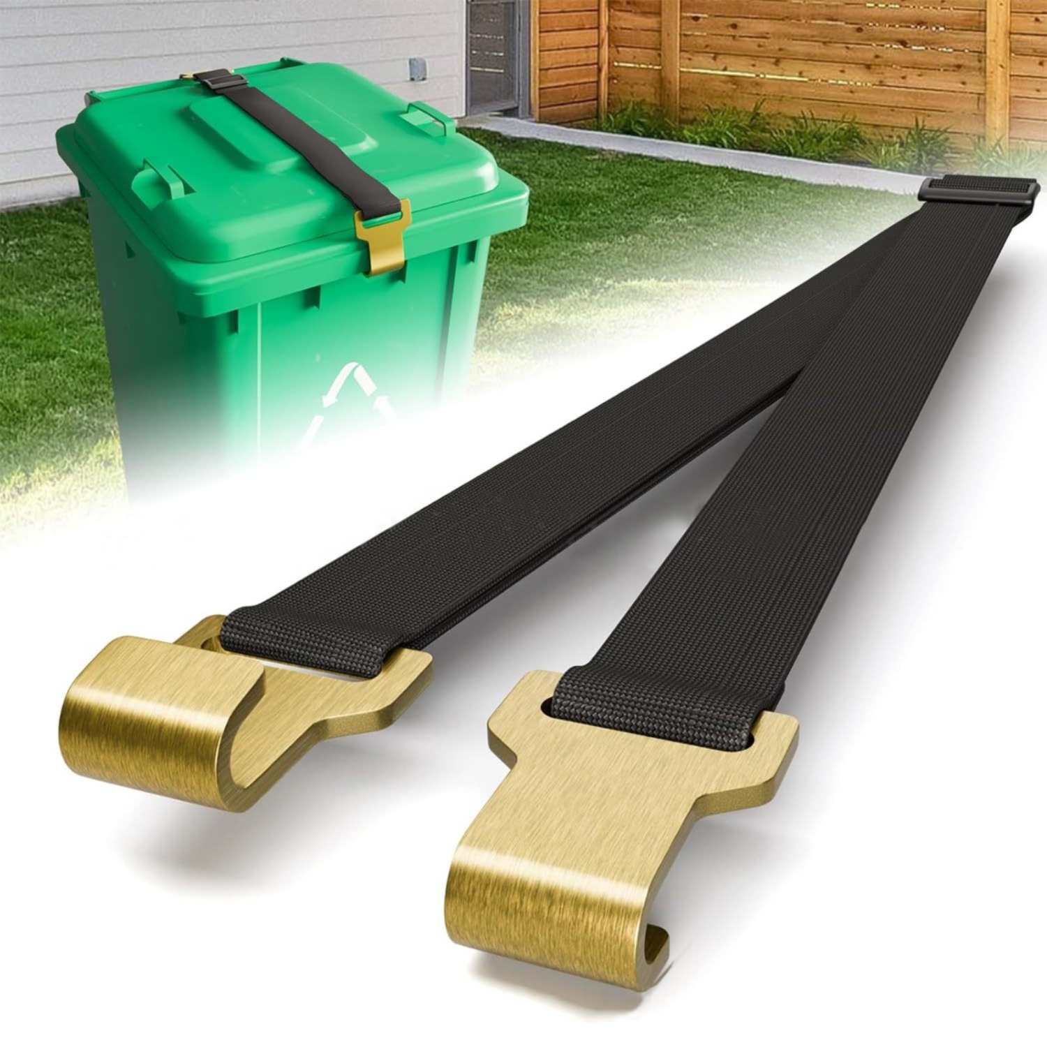 Main product image of 2-Piece Set Of Bear-Proof Trash Can Locks - Durable Metal Claws, Tight Seal, Adjustable Straps (26–52 Inches) - Perfect For Home And Outdoor Use - Easy Installation