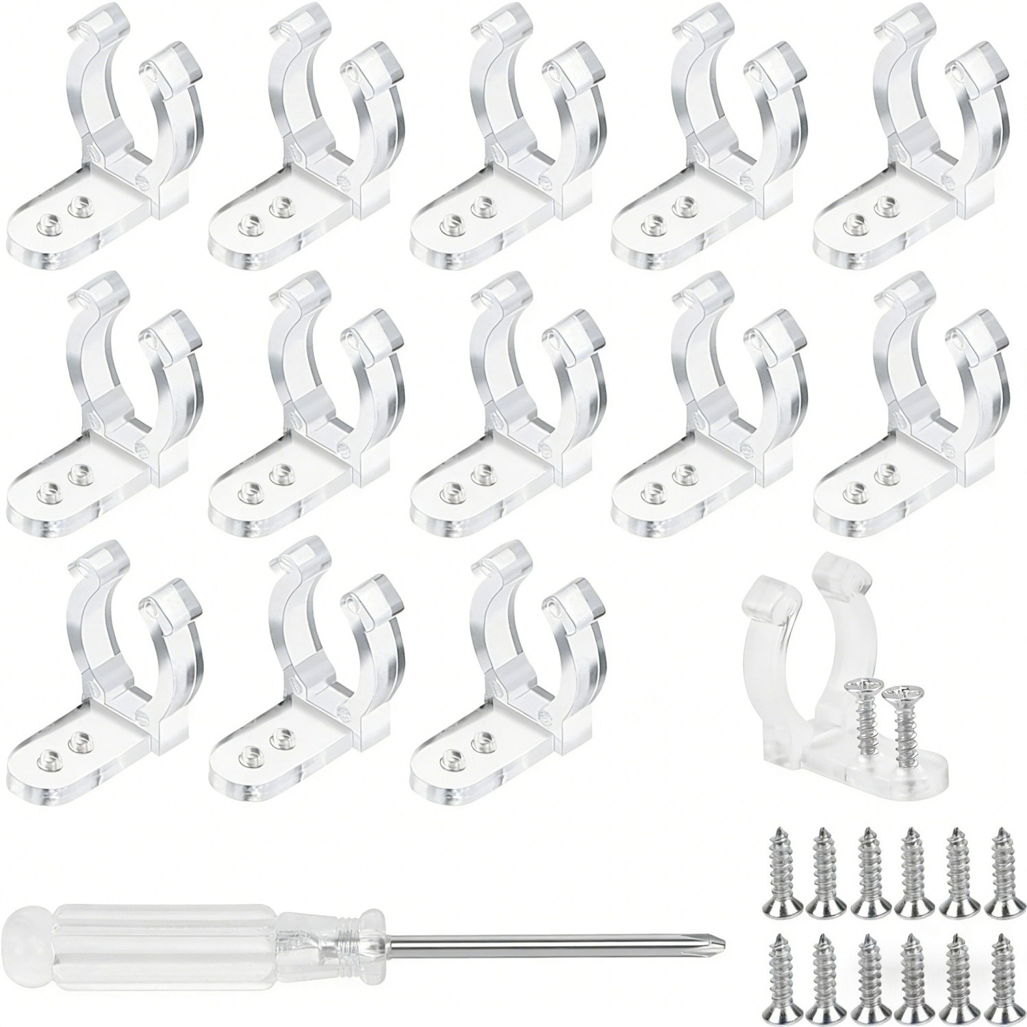 Main product image of LED Strip Light Clip Set With 100 Clips, 200 Screws, And Installation Tool—a Handy Mounting Kit For LED Strip Lights And Hand Tools