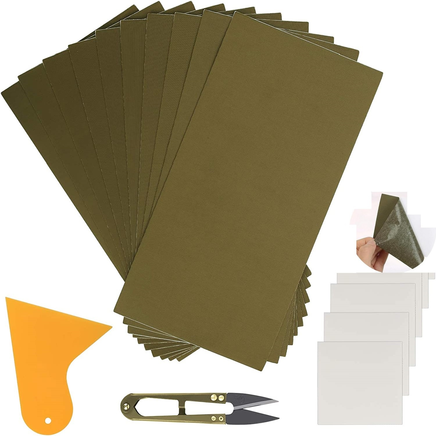 Main product image of Tent Repair Kit With 6 Patches And 10 Green Adhesive Strips – A Handy Repair Kit For When You're On The Go