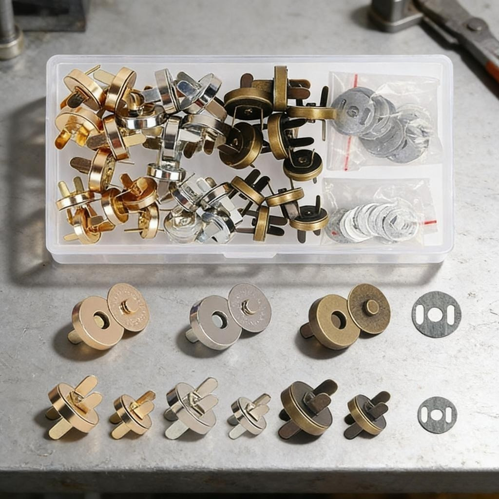 Main product image of 30-Piece Magnetic Button Set, Self-Adhesive Closure Magnets For Textiles And Bags, Practical No-Sew Solution For Household And Craft Projects
