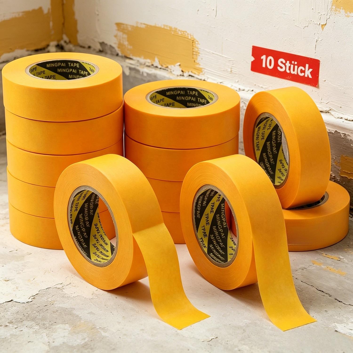 Main product image of Set Of 10 Pieces Of Masking Tape, 3 Cm X 12 M, And 10 Rolls Of Painter's Tape For Various Uses—Party Supplies Set