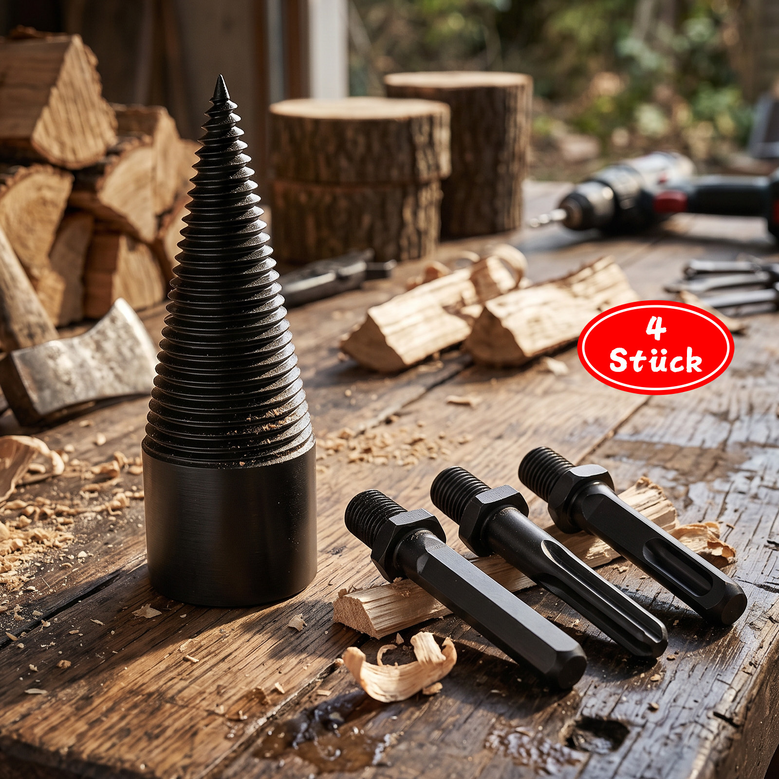 Main product image of 32mm Wood Splitter Drill Bit Set With 3 Drill Bits And Storage Box—Accessories For Hand Tools