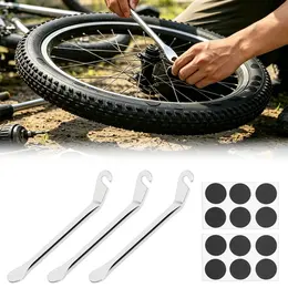 Product image of Bicycle Tire Lever Set with 3 Levers, 16 Patches