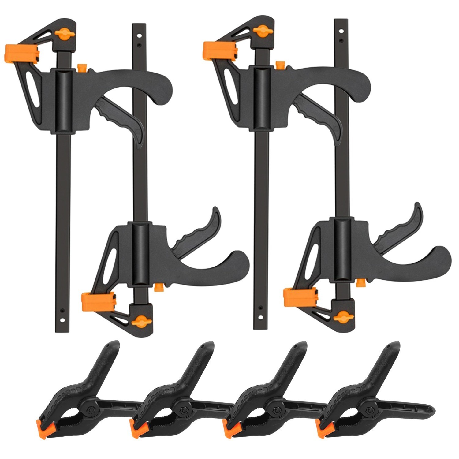 Main product image of 8-Piece Spring & Screw Clamp Set, 4 One-Hand, 4 Screw Clamps