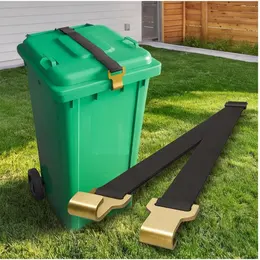 Product image of 2-Piece Adjustable Trash Can Lid Strap with Black Metal Buckle