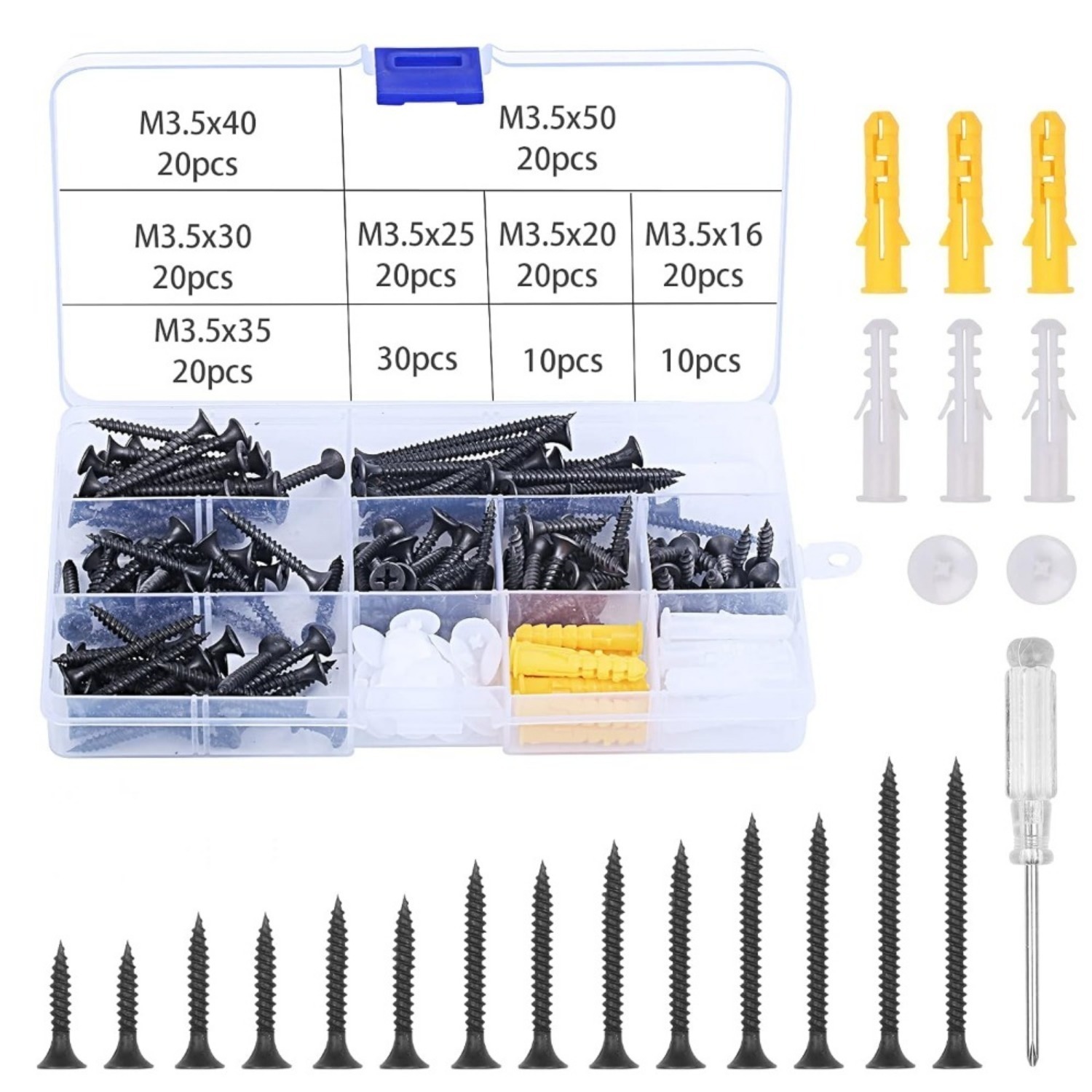 Main product image of 191-Piece Screw and Nut Assortment with Hand Screwdriver