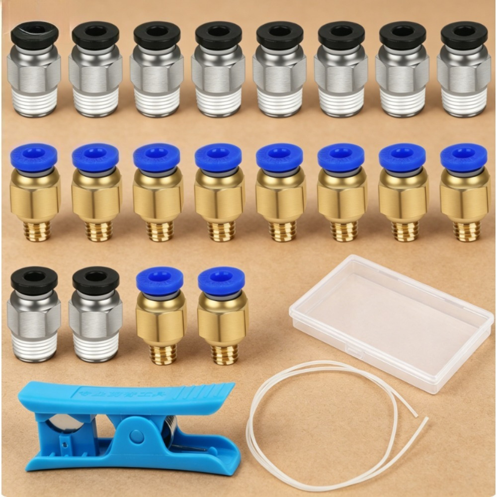 Main product image of 1M PTFE Hose, 10 PC4-M6, 10 PC4-M10 Connectors, Pipe Cutter Kit