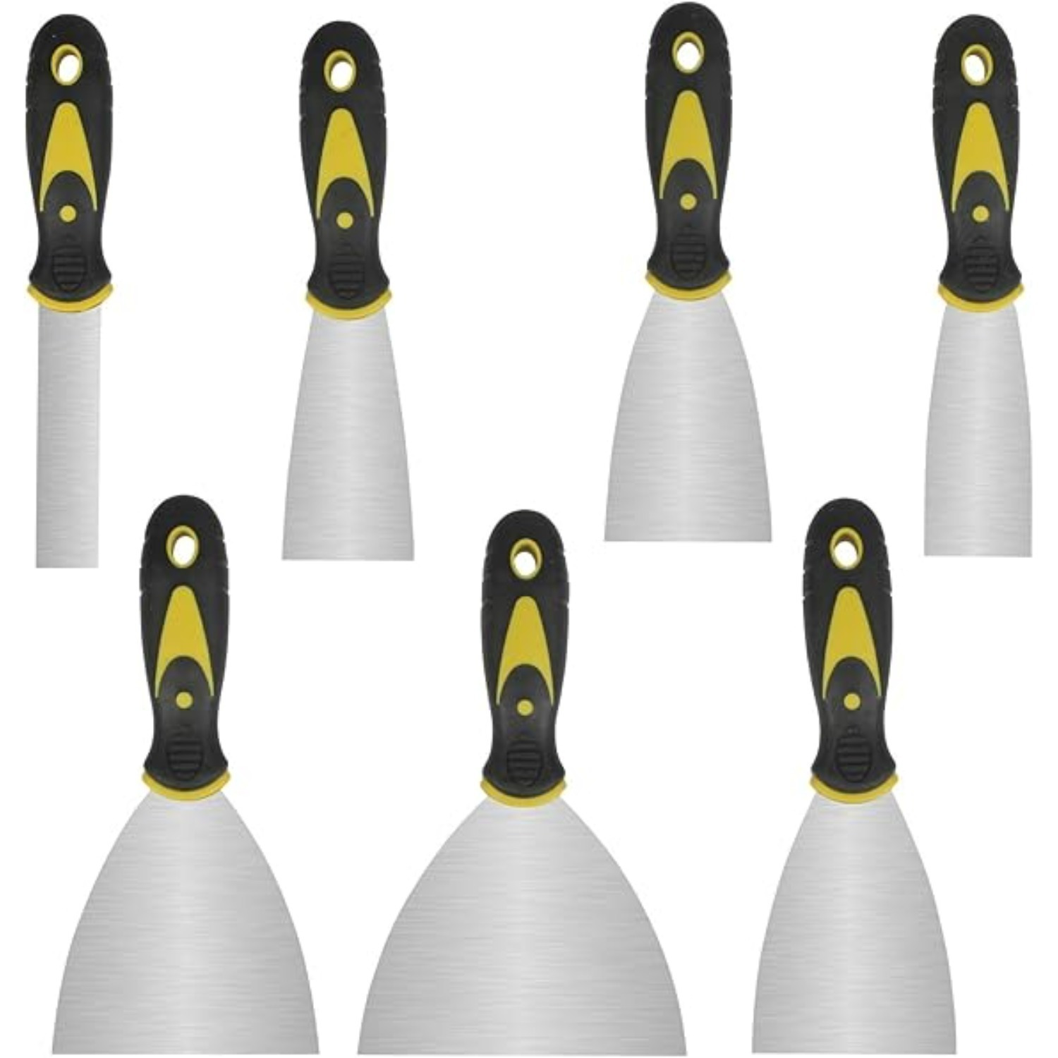 Main product image of 7-Piece Stainless Steel Putty, Plastering, Palette Knife Set with Silicone Handles