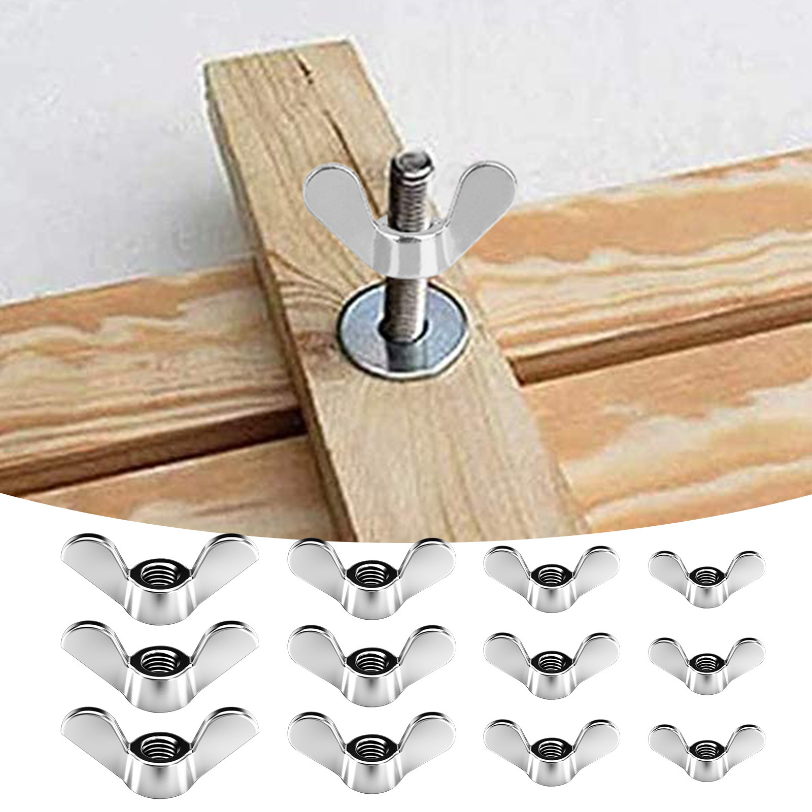 Main product image of Wing Nut Assortment, 60-piece, M4, M5, M6, M8 Sizes