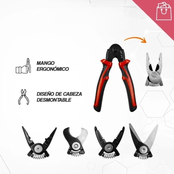 Main product image of Pliers Set, 5-in-1 Detachable Head for Multiple Applications
