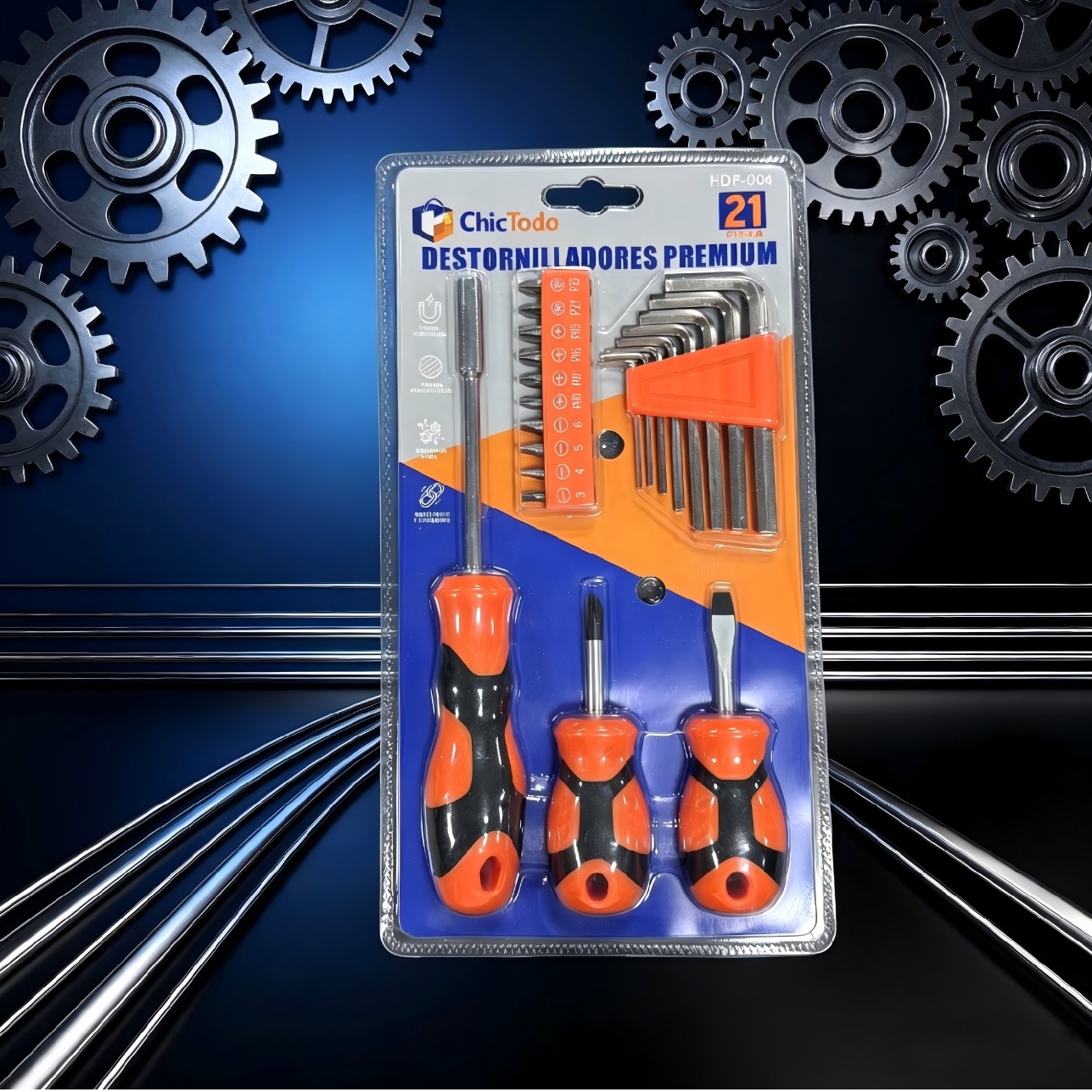 Main product image of Screwdriver Set, Phillips, Flathead, Hex, 21-Piece
