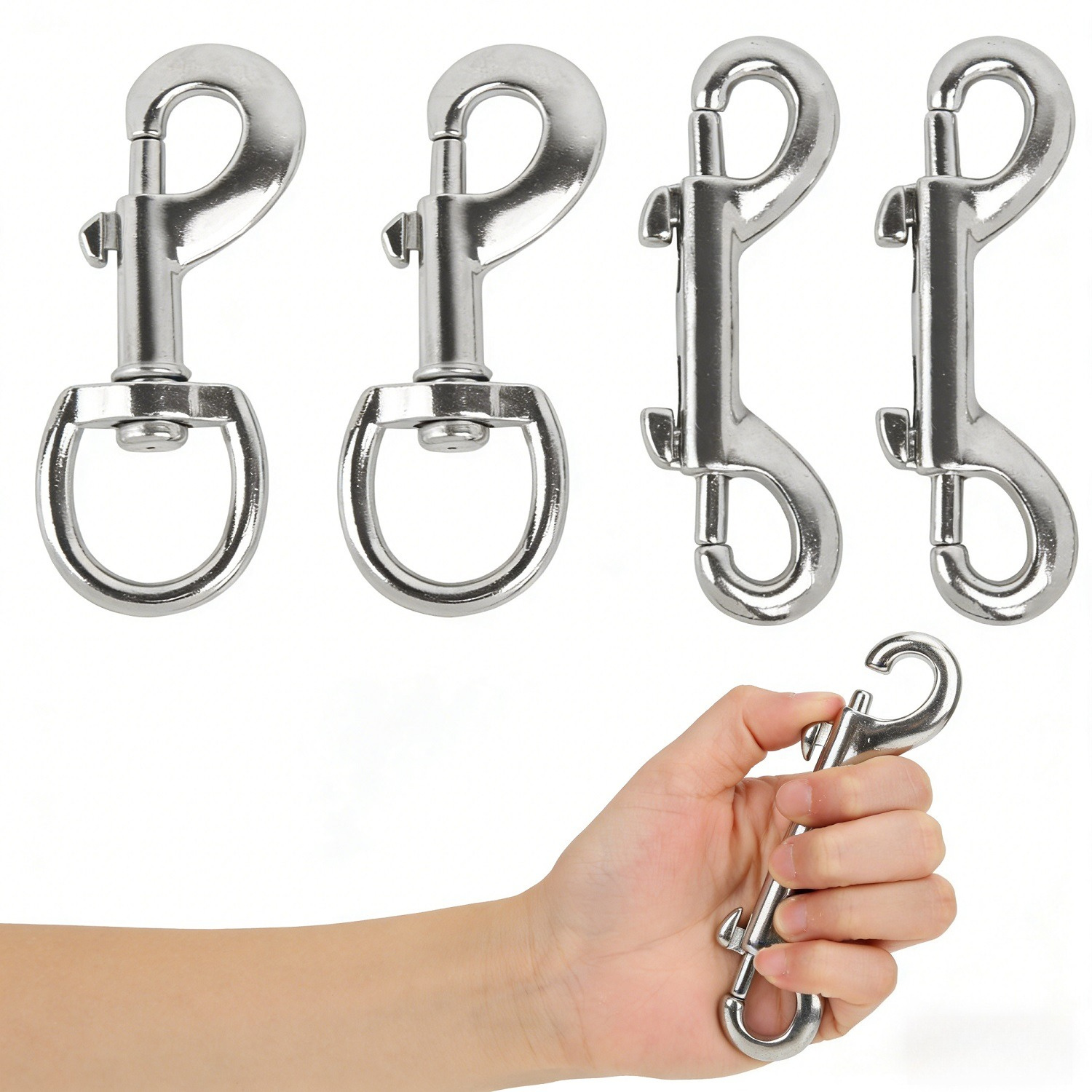Main product image of Stainless Steel Zinc Alloy Carabiner Hooks, Set of 6