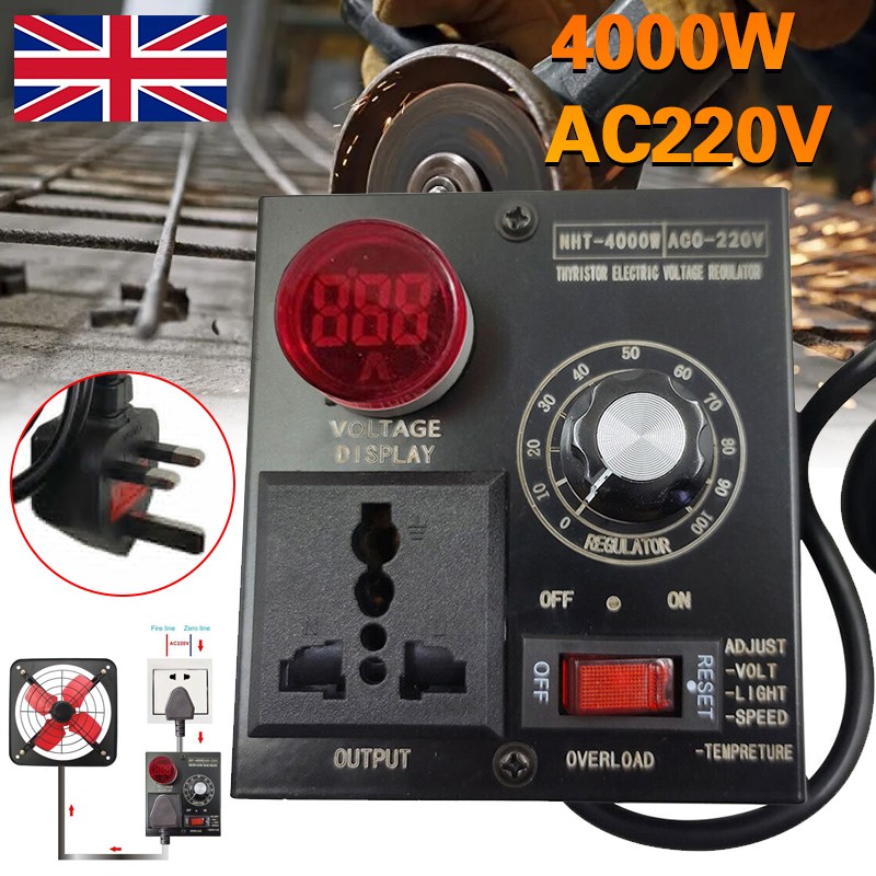 Main product image of 220V 4000W AC Variable Voltage Regulator and Speed Controller