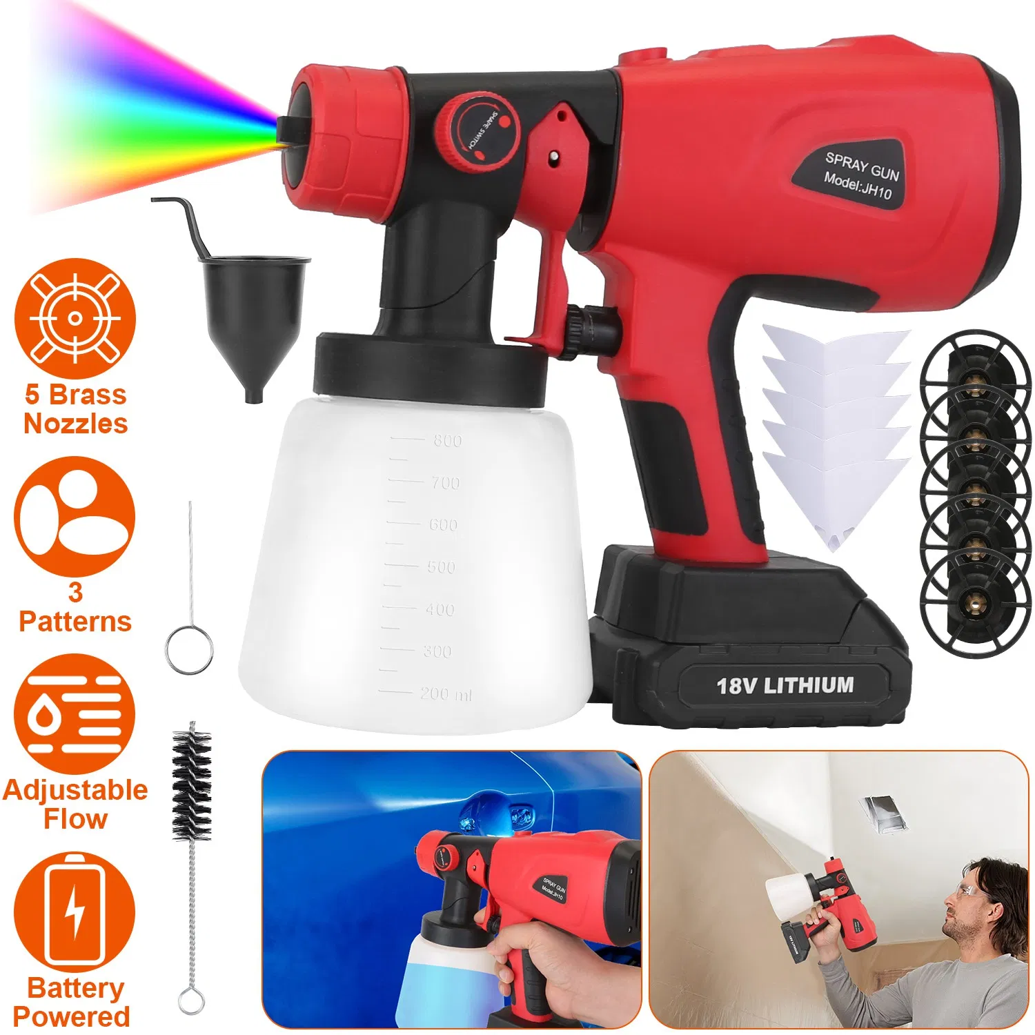 Main product image of Battery Powered Electric Paint Sprayer HVLP Spray Painting Gun Handheld Painter