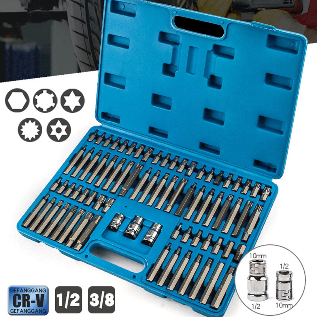 Main product image of NEW 75Pcs Hex Torx Star Spline Ribe Socket BIT Set