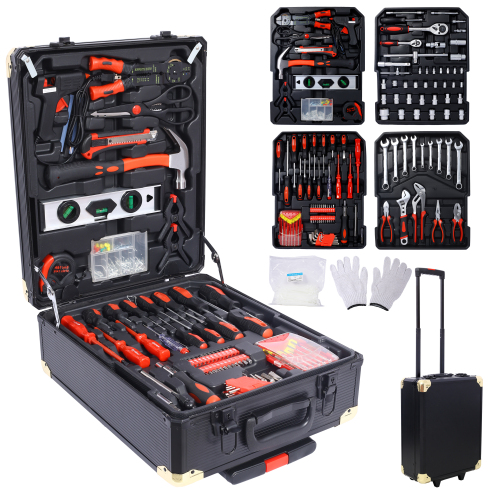 Main product image of 969-Piece Home Repair Tool Set with 4-Drawer Storage Case - Black
